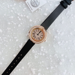 Davena Rose Gold |Nữ Giới |Mặt Full Đá |Dây Da Đen |Máy Pin (Quartz) |Size 30mm