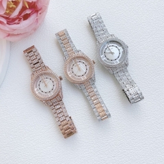 Davena Mặt Xà Cừ |Nữ Giới |Đính Đá |Dây Kim Loại Rose Gold |Máy Pin (Quartz) |Size 38mm