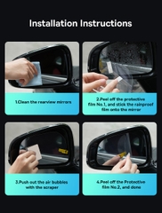 Miếng dán gương chống nước xe ô tô Baseus ClearSight Rearview Mirror Waterproof Film Clear (Bộ 2 miếng)