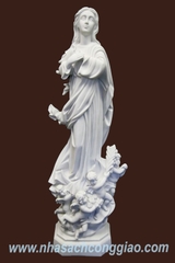 Tượng Đức Mẹ Lên Trời 130cm màu trắng