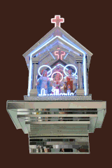 Bàn thờ kiếng ba Đấng 115cm đèn neon