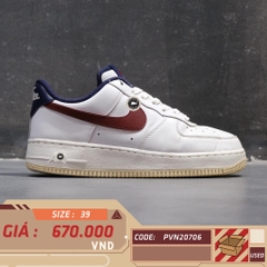 NIKE AIR FORCE 1 LOW '07 'FROM NIKE TO YOU' WHITE TEAM RED POLAR FV8105 161 SIZE 39 GIÀY 2HAND CHÍNH HÃNG PVN20706