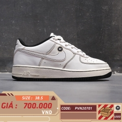 Nike Air Force 1 '07 Low 'Contrast Stitch - White Black' (GS) CW1575 104 SIZE 38.5 GIÀY 2HAND CHÍNH HÃNG PVN20701