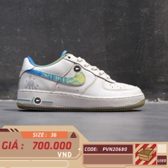 NIKE AIR FORCE 1 LOW 'UNLOCK YOUR SPACE' (GS) FJ7691 191 SIZE 36 GIÀY 2HAND CHÍNH HÃNG PVN20680