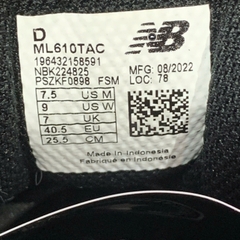 NEW BALANCE 610T ALUMINUM BLACK ML610TAC SIZE 40.5 GIÀY 2HAND CHÍNH HÃNG 21046