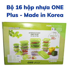 Bộ 16 Hộp nhựa PP Cao Cấp Made in Korea, đựng thực phẩm OneplusOlive