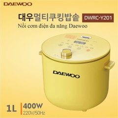 Nồi cơm điện đa chức năng 1L Daewoo DWRC-Y201 công suất 400W, bảo hành 12 tháng