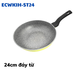 Chảo đá sâu lòng đáy từ 24cm siêu bền Ecoramic ECWKIH-ST24 chống dính vượt trội