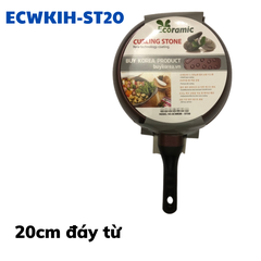 Chảo đá sâu lòng đáy từ siêu bền 20cm Ecoramic ECWKIH-ST20 chống dính vượt trội