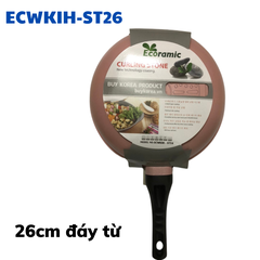 Chảo đá sâu lòng đáy từ 26cm siêu bền Ecoramic ECWKIH-ST26 chống dính vượt trội