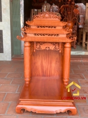 Bàn thờ Ông Địa Thần Tài ba mái cột tròn 61x81x127 cm