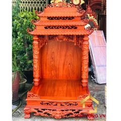 Bàn thờ Ông Địa Thần Tài ba mái đục rồng 87x92x145 cm