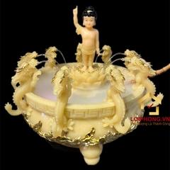 Chậu tắm Phật Đản Sanh màu vàng đẹp kích thước đường kính 60 cm và 73 cm