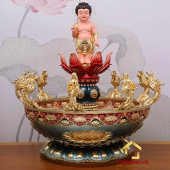 Chậu tắm Phật Đản Sanh cao cấp bằng composite đường kính 60 cm, 80 cm
