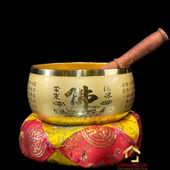 Chuông đồng dày chữ Phật và bát nhã tâm kinh kích thước 9cm - 30cm
