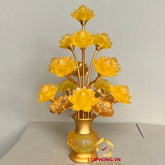 Đèn thờ hoa sen 13 bông nở rộ cao 70 cm