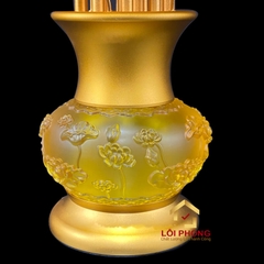 Đèn Thờ Hoa Sen 13 bông chớm nở bằng lưu ly cao cấp