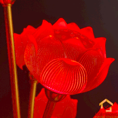 Đèn Thờ Hoa Sen 13 bông chớm nở bằng lưu ly cao cấp