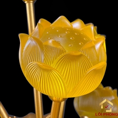 Đèn Thờ Hoa Sen 13 bông chớm nở bằng lưu ly cao cấp
