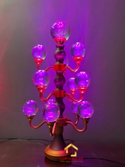 Đèn thờ pha lê 13 bông cao 60 cm khắc hoa sen 3d