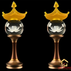 Đèn Thờ Pha Lê Cao Cấp Hình Cầu Mái Chùa Lưu Ly