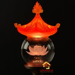 Đèn Thờ Pha Lê Cao Cấp Hình Cầu Mái Chùa Lưu Ly