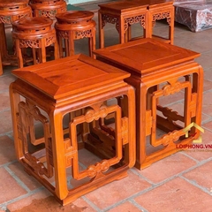 Đôn Gỗ Vuông Gỗ Hương Cao Cấp - Kích Thước 40x40 cm x Cao 57 cm
