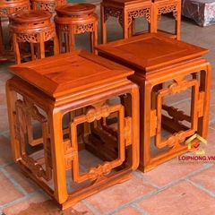 Đôn Gỗ Vuông Gỗ Hương Cao Cấp - Kích Thước 40x40 cm x Cao 57 cm