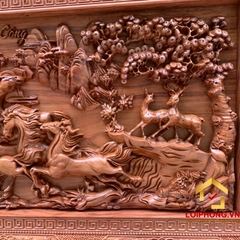 Tranh gỗ Mã Đáo Thành Công đẹp 79x155x5 cm