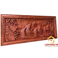 Tranh gỗ Thuận Buồm Xuôi Gió đẹp 79x155x5 cm