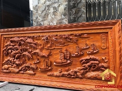 Tranh gỗ Thuận Buồm Xuôi Gió đẹp 107x217x6 cm
