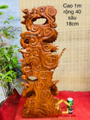 Tượng Đạt Ma Sư Tổ tam long kích thước 100x40x18 cm