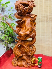 Tượng Đạt Ma Sư Tổ tam long kích thước 100x40x18 cm