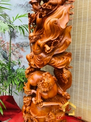 Tượng Đạt Ma Sư Tổ hàng long phục lân kích thước 160x50x30 cm