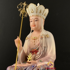 Tượng Địa Tạng Vương Bồ Tát ngồi đế non nước sơn màu cao 30 - 65 cm