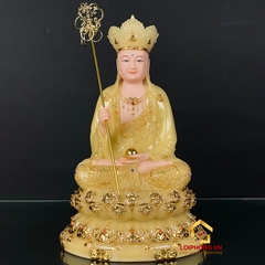 Tượng Địa Tạng Vương Bồ Tát ngồi đế non nước bột đá thạch anh cao 30 - 65 cm