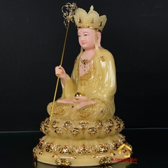 Tượng Địa Tạng Vương Bồ Tát ngồi đế non nước bột đá thạch anh cao 30 - 65 cm