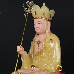 Tượng Địa Tạng Vương Bồ Tát ngồi đế non nước bột đá thạch anh cao 30 - 65 cm