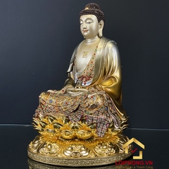 Tượng Phật A Di Đà bằng đồng ngồi đài sen ấn bảo cao 30-40-48-60 cm