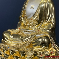 Tượng Phật A Di Đà bằng đồng ngồi đài sen dát vàng cao 30-40-48-60 cm
