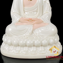 Tượng phật A Di Đà bột đá trắng da hồng cao  30 – 40 – 48 – 65 cm