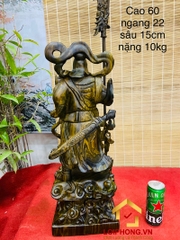 Tượng Quan Công trấn ải kích thước 60x22x15 cm