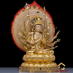 Tượng Phật Thiên Thủ Thiên Nhãn bằng đồng dát vàng cao 30cm, 40 cm, 48 cm