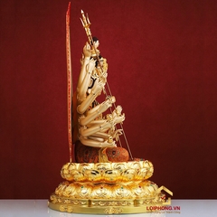 Tượng Phật Thiên Thủ Thiên Nhãn bằng đồng vẽ gấm cao 48 cm