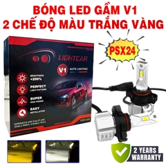 Bóng Led Gầm 2 Chế Độ Màu Trắng Vàng LightCar V1 Chân PSX24