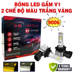 Bóng Led Gầm 2 Chế Độ Màu Trắng Vàng LightCar V1 Chân 9006 HB4