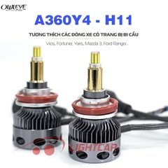 BÓNG LED OWLEYE A360 Y4 CHÂN H11 CHUYÊN DỤNG CHO XE CÓ BI CẦU