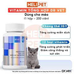 Vitamin tổng hợp cho mèo DR.VET có kháng thể IGY (200 viên)