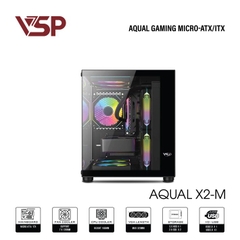 Thùng máy Case Aqual X2-M | Micro-ATX, Đen