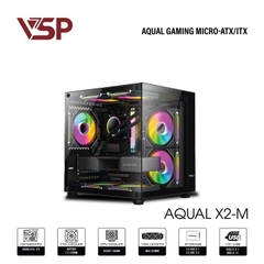 Thùng máy Case Aqual X2-M | Micro-ATX, Đen